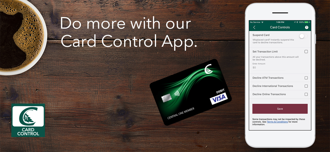 Do more with our card control app
